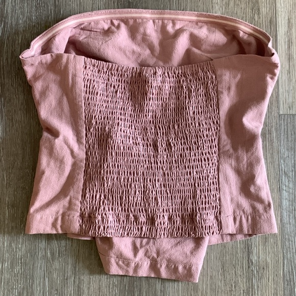 NWOT FREE PEOPLE Criss Cross Corset Top Dusty Rose - Picture 6 of 9